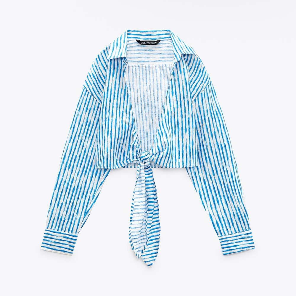 NWT! Zara striped linen shirt, size M